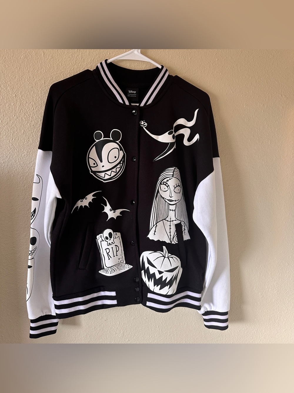 Disney Her Universe S Black and White Nightmare Before Christmas Varsity Jacket